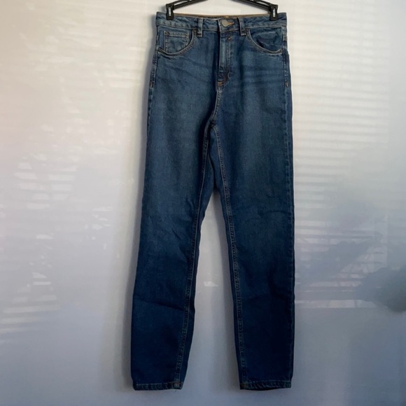NWOT Asos Dark Blue Wash High Rise Slim Mom Jeans US 26 - Picture 2 of 4